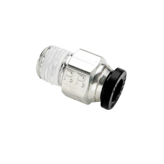 Parker W68PLP-4-2 Pipe Fitting For 1/4 in OD Tube Push-To-Connect x 1/8 Inch Male NPT Nickel Plated Brass