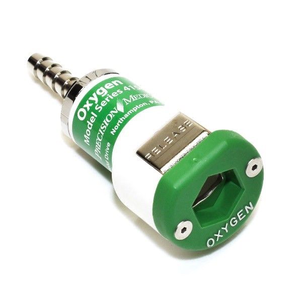 Precision Medical 4154 Oxygen Puritan-Bennett Coupler by 1/4 Inch Hose Barb