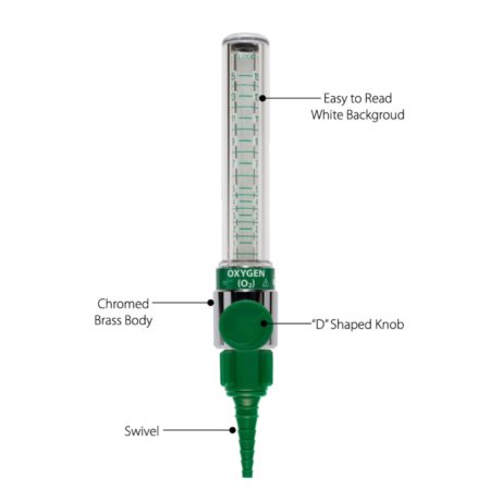 O2 DISS Male Flowmeter 0-15 LPM - Image 2
