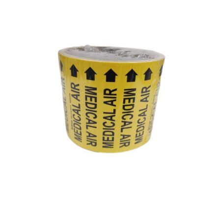 Medical Air Pipe Labels Yellow with Black Letters 100 per Roll