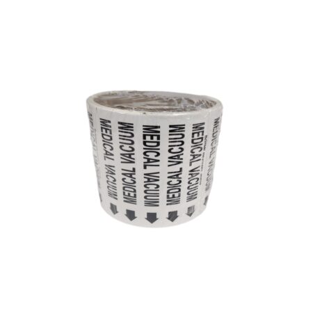 Vacuum Pipe Labels White with Black Letters 100 per Roll