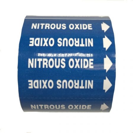 Gas Markers Nitrous Oxide Blue Background White Text