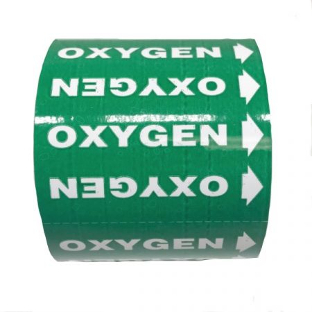 Gas Markers Oxygen Green Background White Text