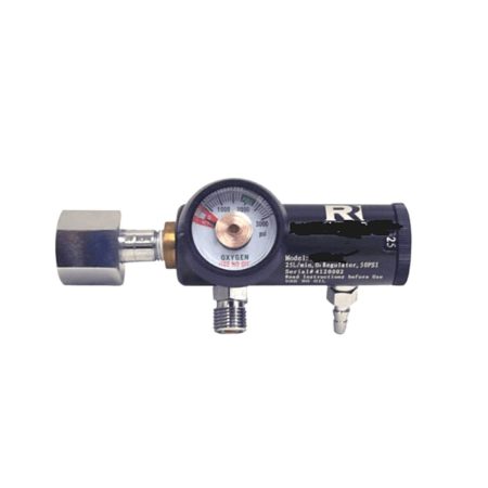 Responsive Respiratory 120-1205 EMS CGA 540 Regulator 25 LPM with Dual DISS and Barb