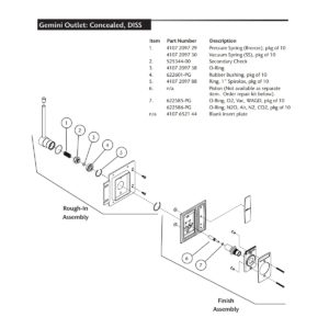 BEACON MEDAES 290806-PG DISS OUTLET PRIMARY CHECK REPAIR KIT