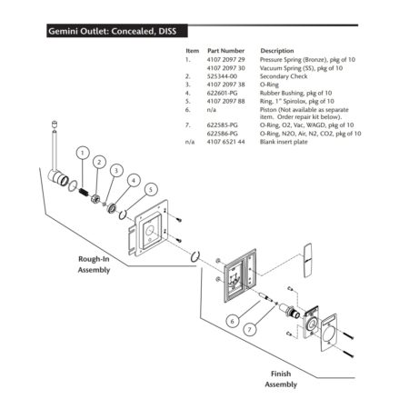 BEACON MEDAES 290806-PG DISS OUTLET PRIMARY CHECK REPAIR KIT