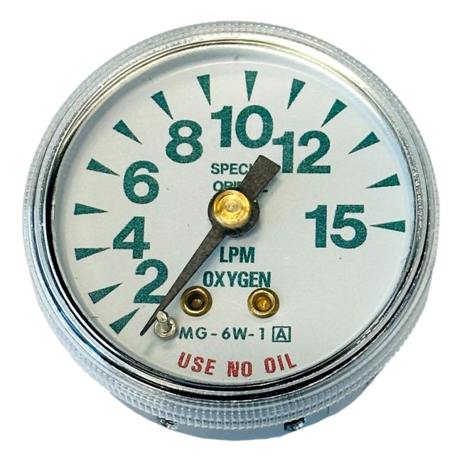 Western Enterprises MG-C6 Backport Oxygen Gauge 0-15 Liter Per Minute 1-1/2 Inch OD