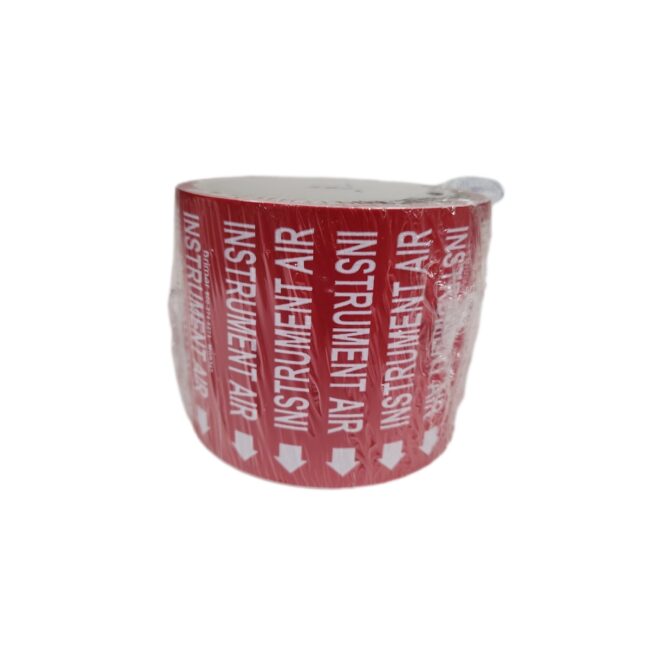 Instrument Air Pipe Labels Red with White Letters 100 per roll