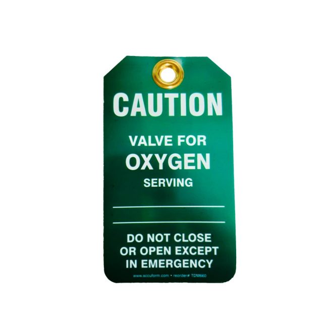 Broward A&C Medical 12620 Oxygen Source Valve Tag