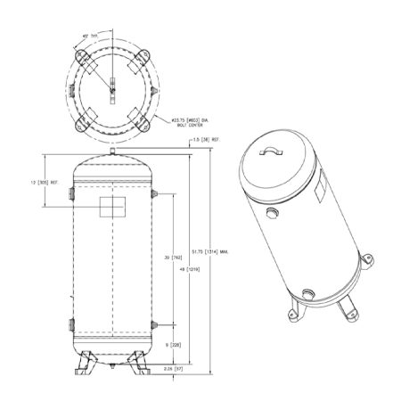 Airsep TA150-1 Receiver Tank Only 60 Gallon