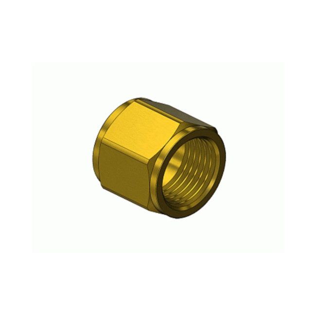 N-21, "B" SIZED 9/16"-18-RH, BRASS HOSE NUT FOR FUEL GAS, 200PSI