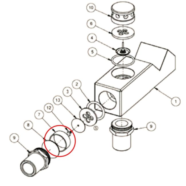 Porter 10431102 Spacer Spare Part for MDM & RA Outlet Housing