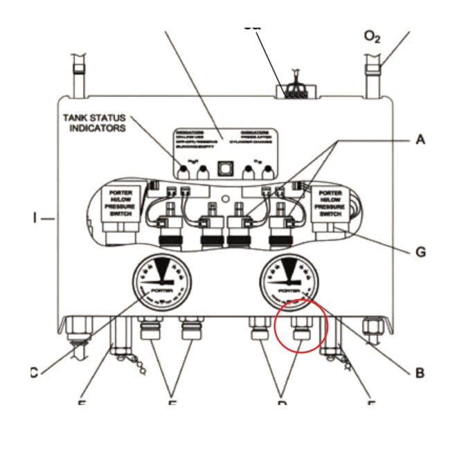 Porter B-1322 O2 DISS Check Valve Assembly