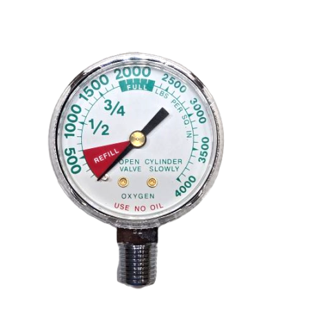 Western Enterprises MG-C2 Bottom Port Oxygen Gauge 4000 PSI and 2 Inch OD