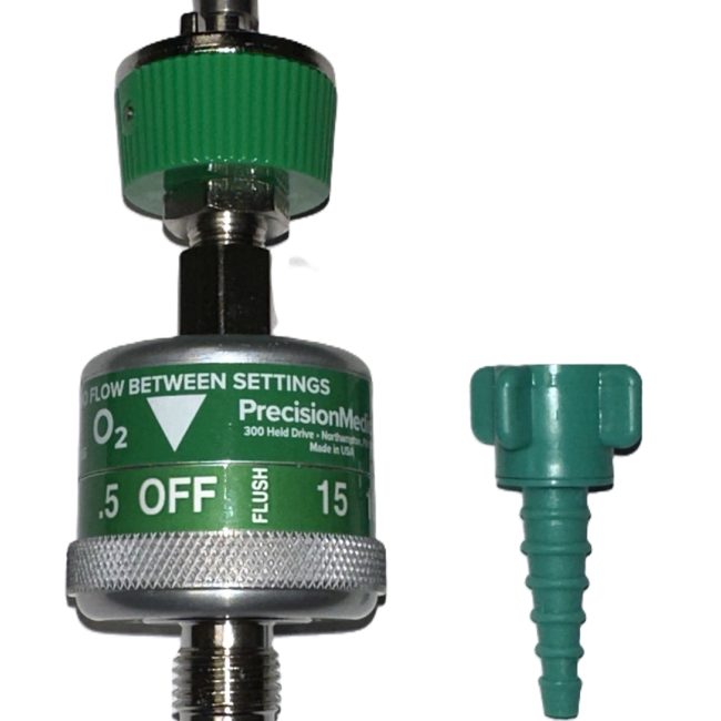 Precision Medical 7MFA1005TC Oxygen Dial 0-15 LPM Flowmeter by Ohmeda Quick Connect