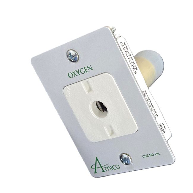 Amico Outlet Replacement O-FXNC-QD-E-OXY- Oxygen Front Assembly Ohmeda- White Concealed Outlet
