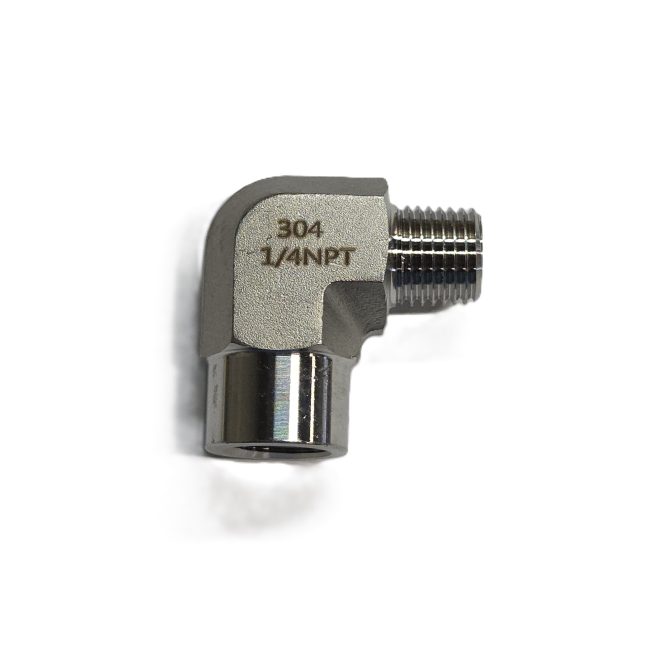 Stainless Steel Fitting 90 Degree Elbow 1/4 inch NPT Male x 1/4 inch NPT Female