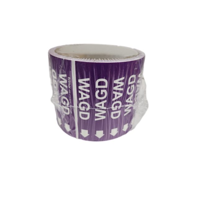 WAGD Pipe Labels Purple with White Letters 100 per Roll