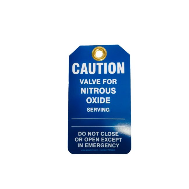 Broward A&C Medical 12623 Medical N2O Source Valve Tag