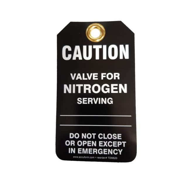Broward A&C Medical 12624 Medical Nitrogen Source Valve Tag