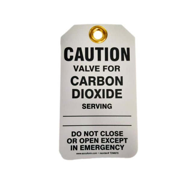 Broward A&C Medical 12625 Carbon Dioxide Source Valve Tag