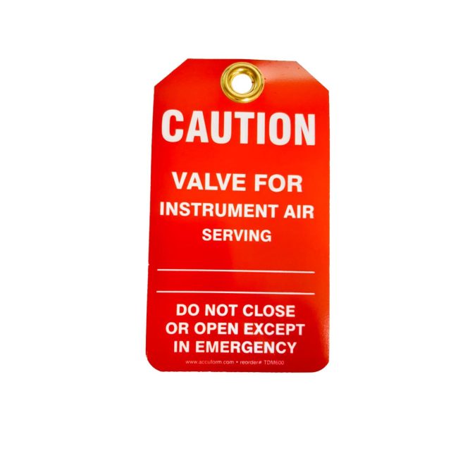 Broward A&C Medical 12627 Instrument Air Source Valve Tag
