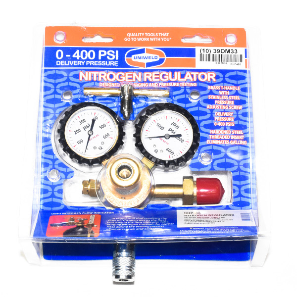 Uniweld RHP-400 Nitrogen Regulator with QuickCoupler, 1/4 MNPT, 1/4 body